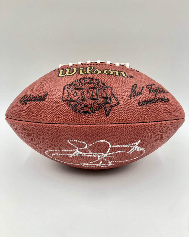 Emmitt Smith Dallas Cowboys Autographed Super Bowl XXVIII Duke Game Model Football