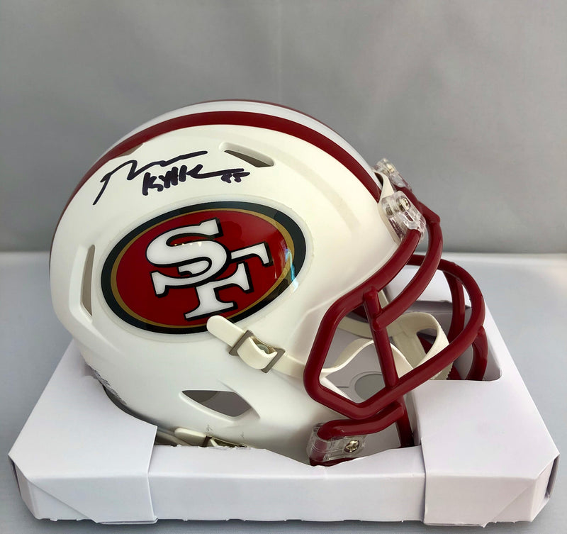 George Kittle San Francisco 49ers Autographed Riddel Flat White Speed Mini Helmet