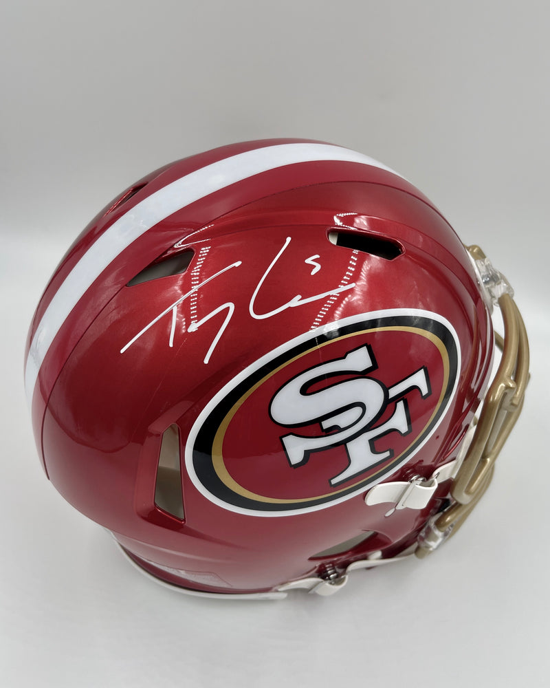 Trey Lance San Francisco 49ers Autographed Riddell Authentic Flash Speed Helmet