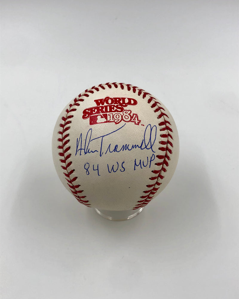 Alan Trammell Detroit Tigers 1984 World Series Champions Autographed World Series Logo Baseball with "84 WS MVP" Inscription